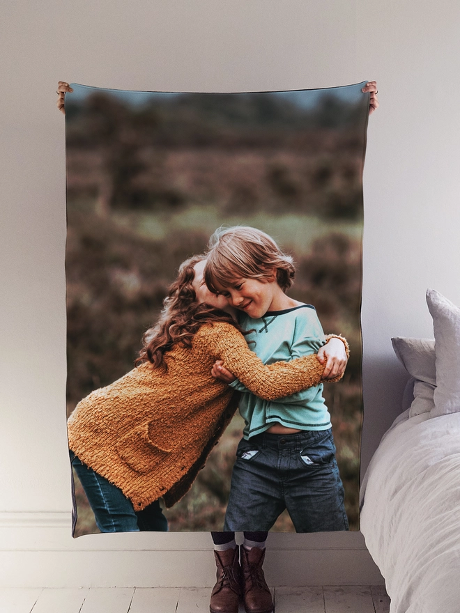 Drifting bear personalised photo blanket
