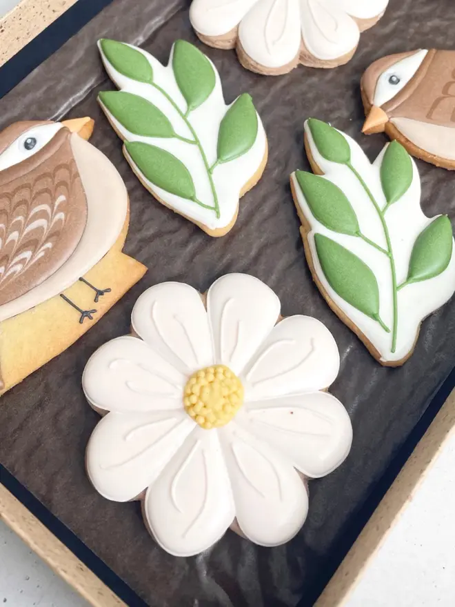 Spring Bird and Flower Biscuits