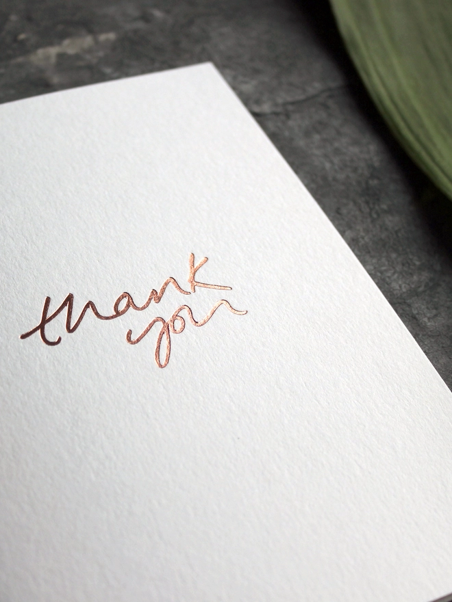 'Thank You' Hand Foiled Card