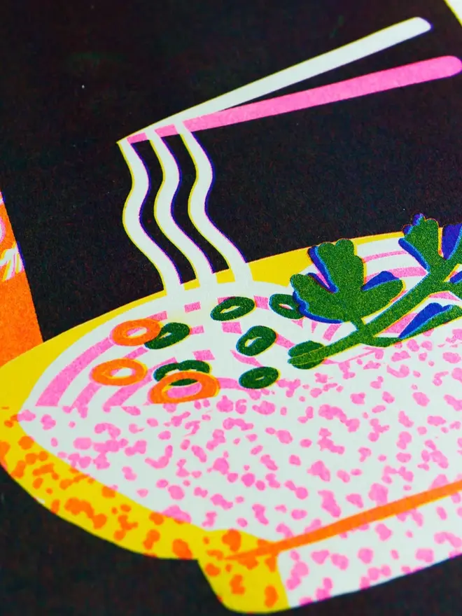 Noodle Risograph Print