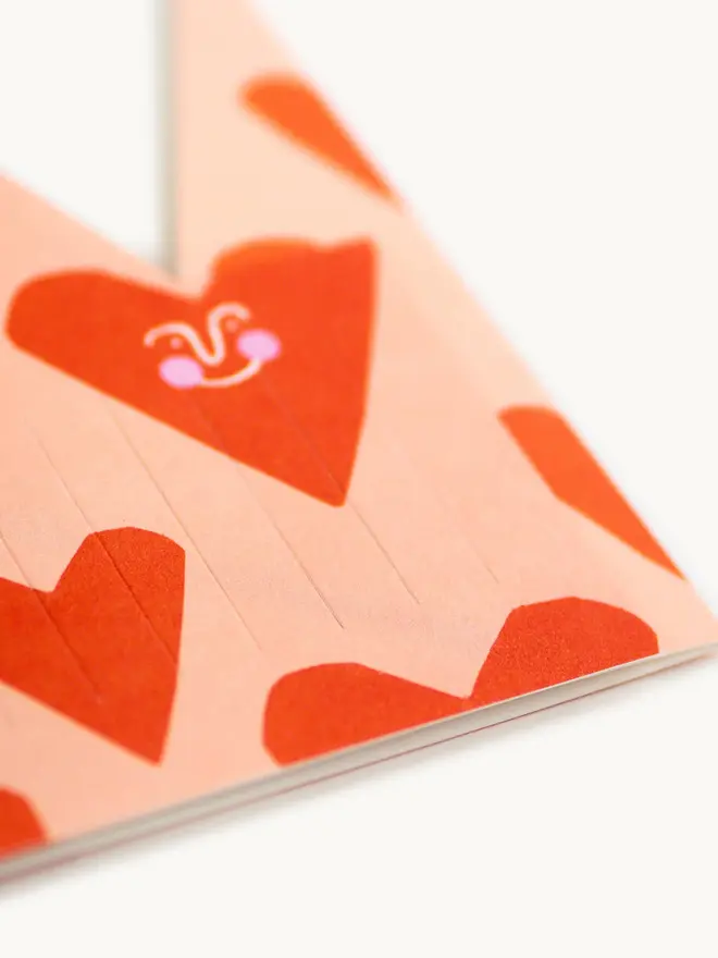 pink and red crown hart card with 'loved' text