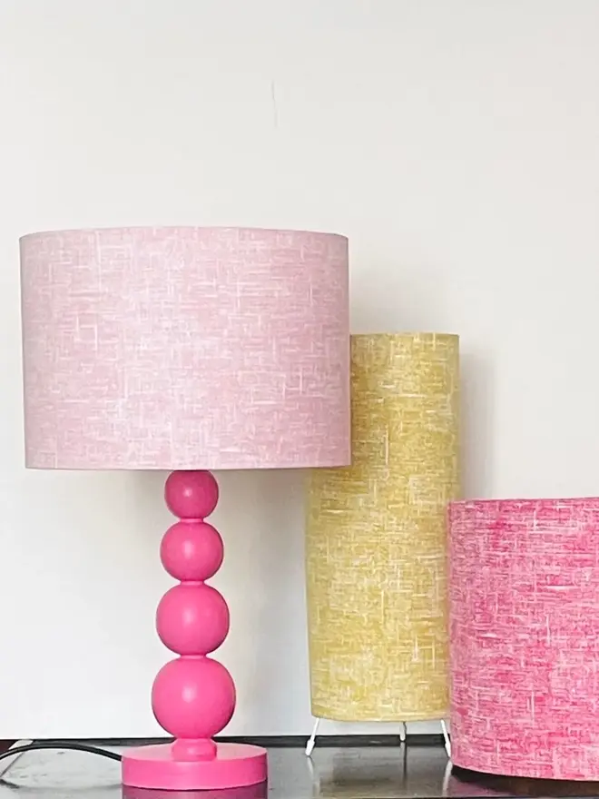 Pink Linen Effect Lampshade