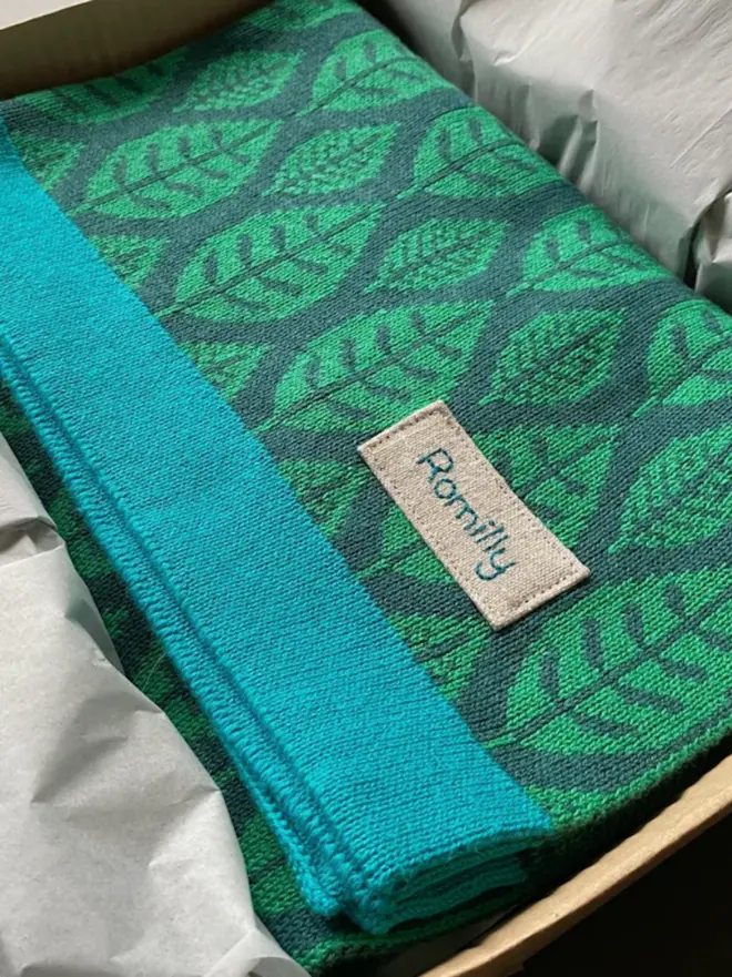 blanket with added patch with personalised name embroidery