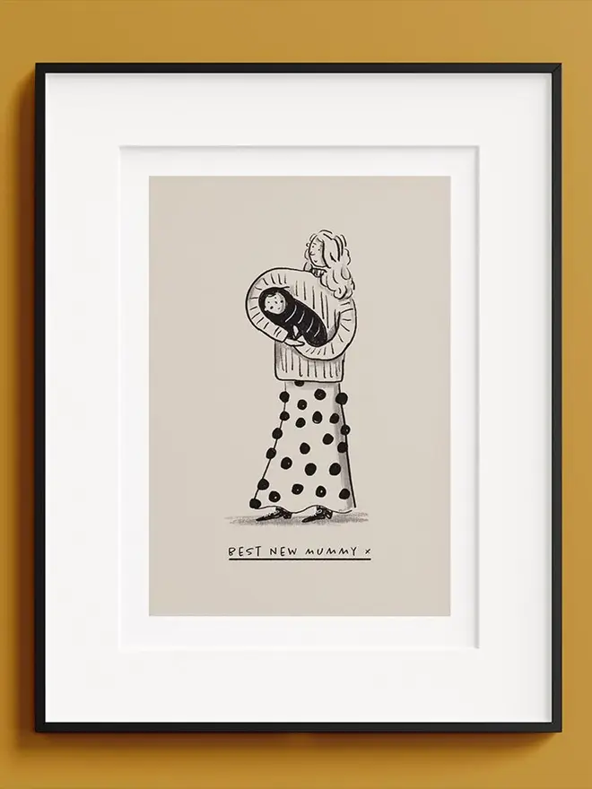 new mum illustrated portrait