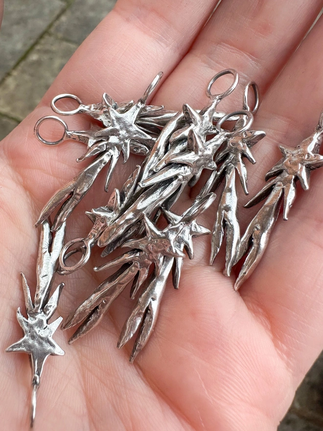 Stargazer pendants in silver