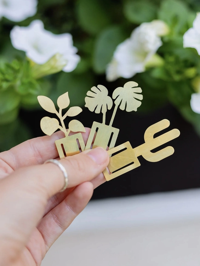 Brass Houseplant Bookmark