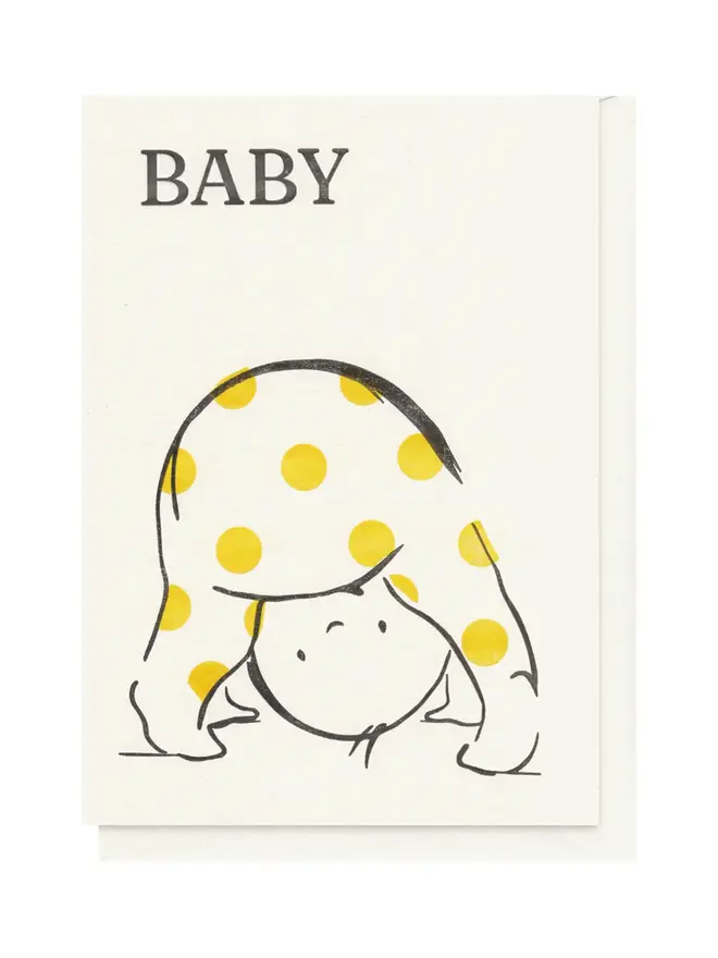 Letterpress Printed Unisex Baby Handcrafted Card