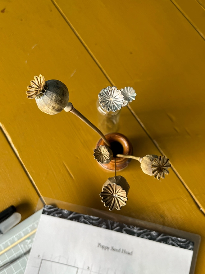 Handmade Poppy Seed Head Stem By Ellenlou