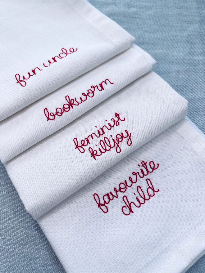 Embroidered napkins