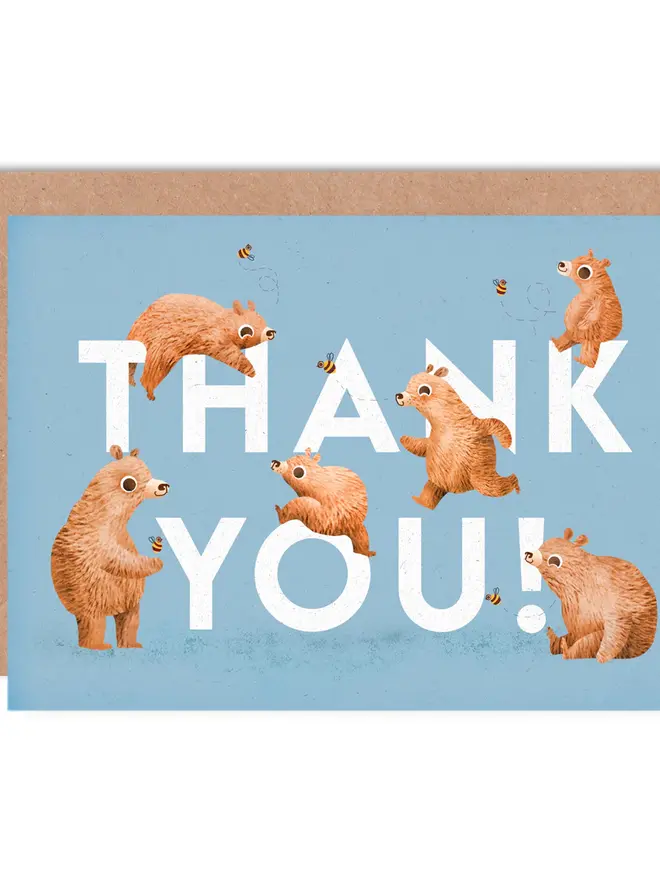 illustrated animal thank you card pack