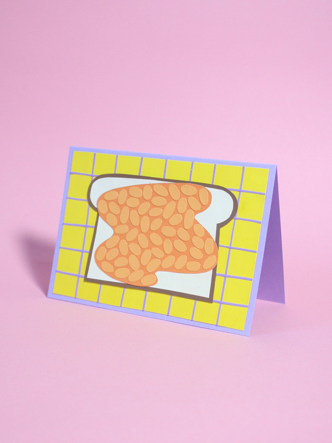 Beans On Toast Collaged Card