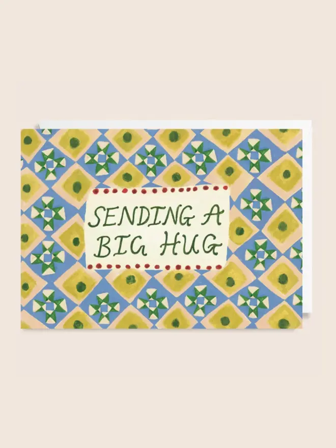 'Sending Big Hug' Card, against a light background. 