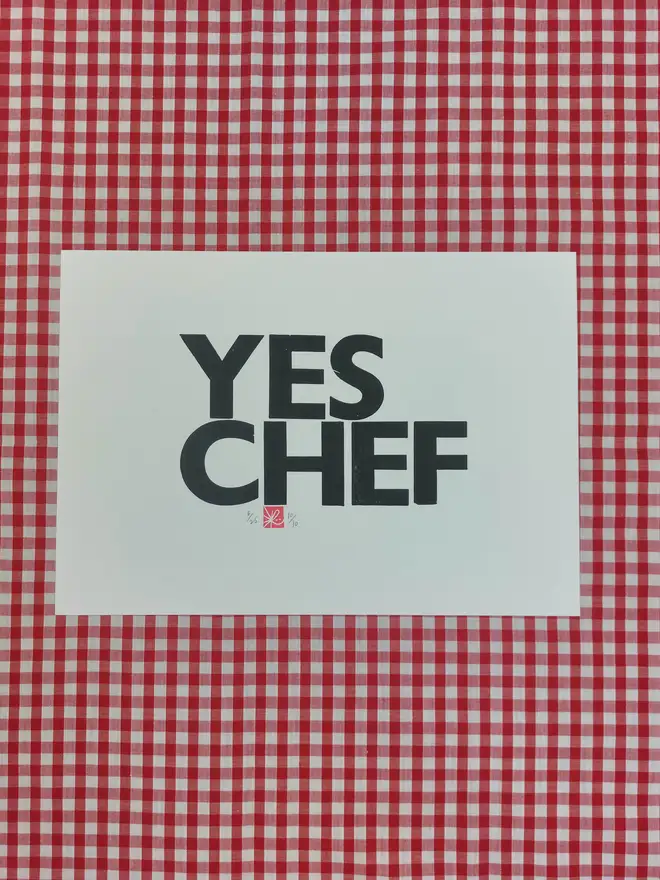 Yes Chef Letterpress Print