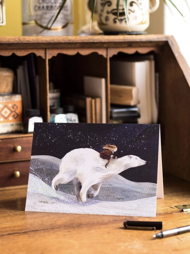 Personalised Polar Night Ride Greetings Card