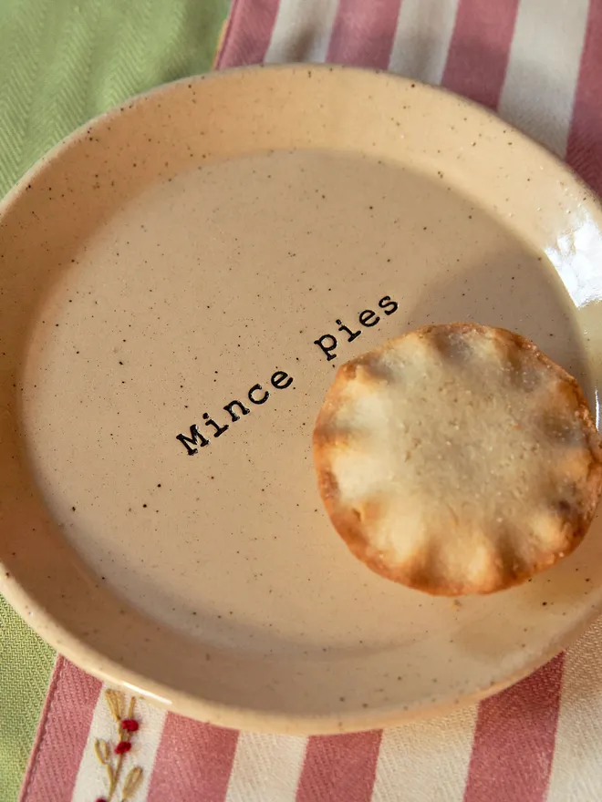 Personalised mince pie Christmas plate