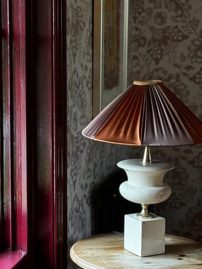 The Stripy Shade - Bronze & Brown Pleated Lampshade