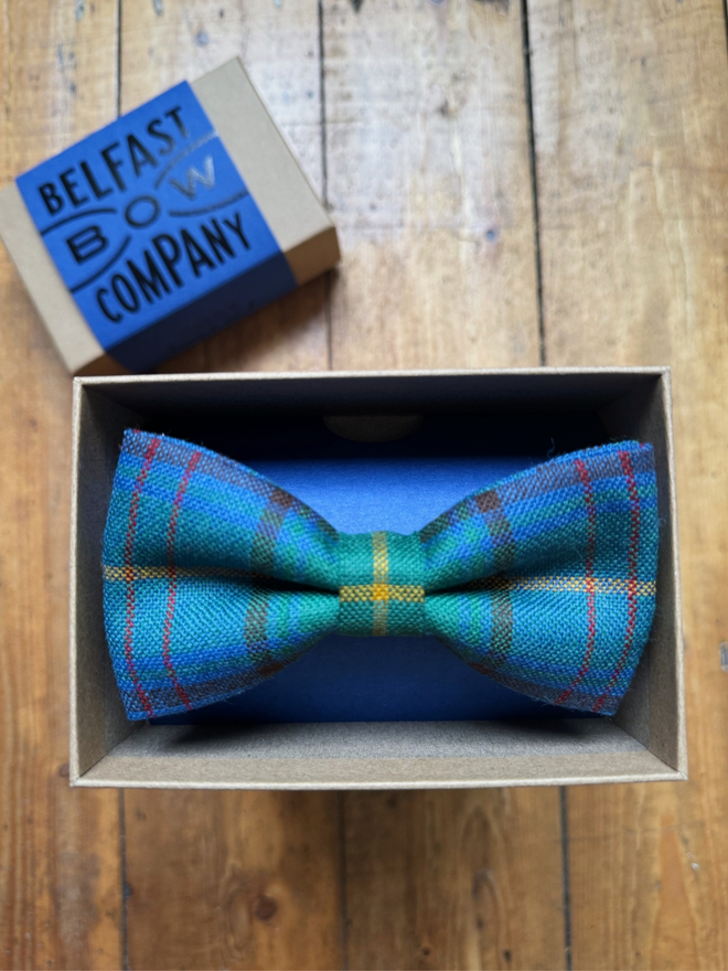 Irish County Tartan Bow Tie handmade by the Belfast Bow Company