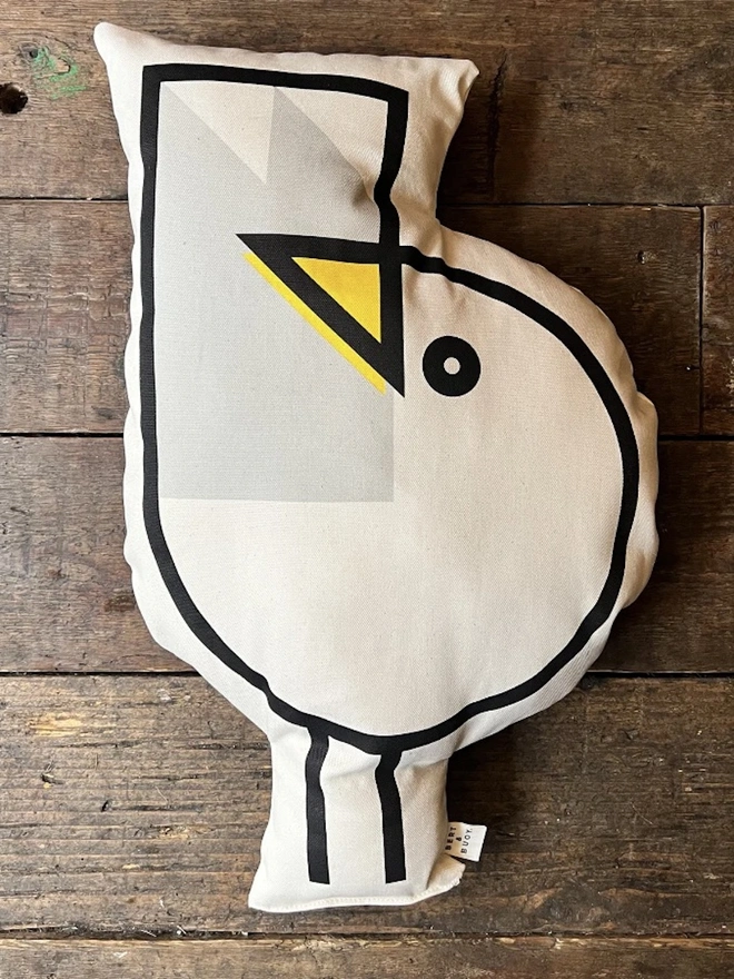 Gull Line Art Shaped Cushion