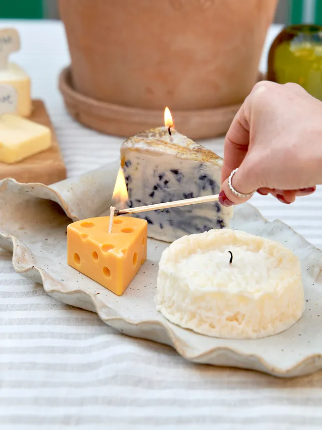 Fake cheese candles