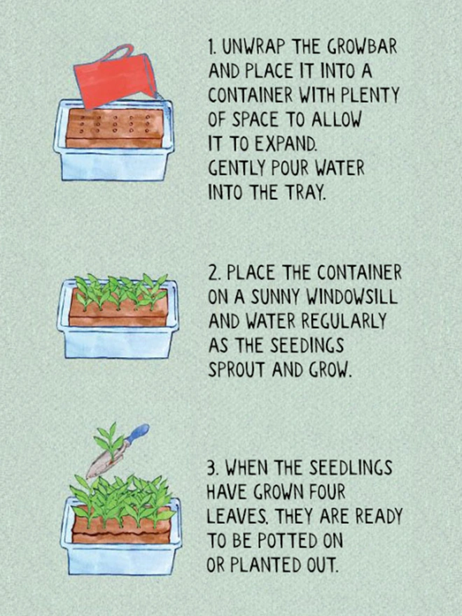 3 step instructions on how to start a Growbar