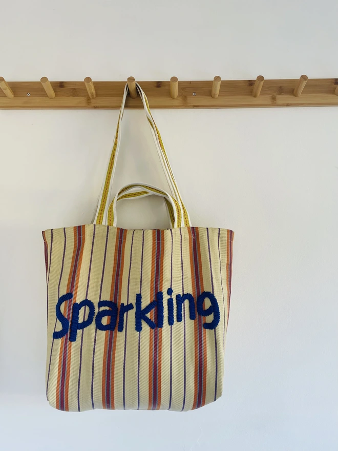 Embroidered Still n Sparkling Market Tote Bag