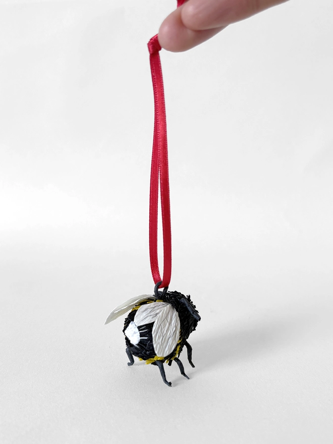 Crepe paper Bumble Bee Ornament 