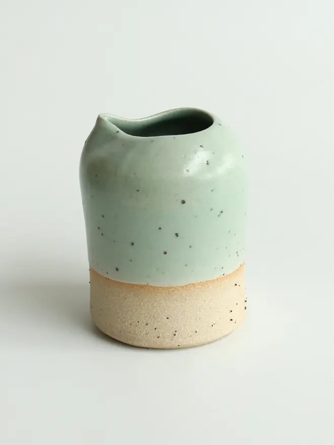 Mint green ceramic milk jug