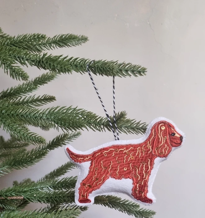 Embroidered Cocker Spaniel Ornament