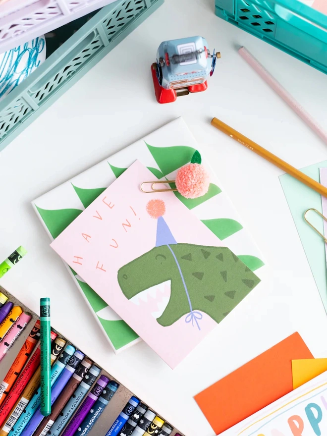 'Have Fun' Dino Celebration Card