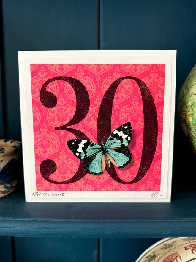 30th birthday butterflygram displayed in home