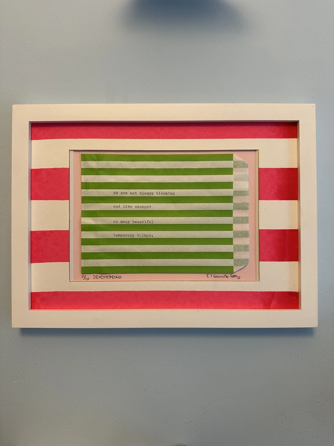 'Deadheading' Sweet Nothing A5 Original Artwork