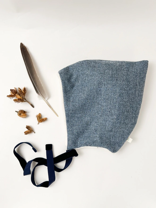 wool pixie hat blue