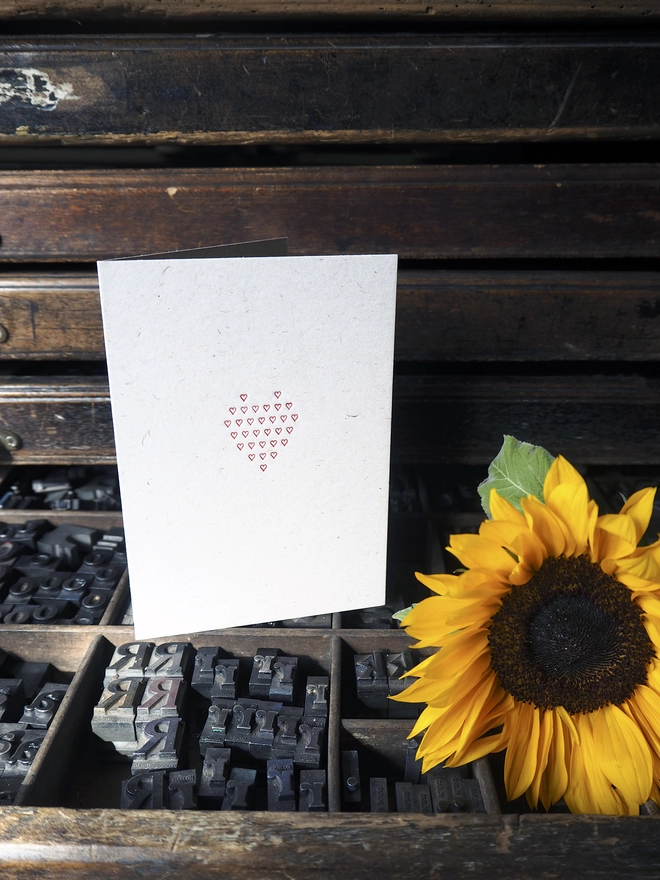 Hearts - Letterpress Greetings Card