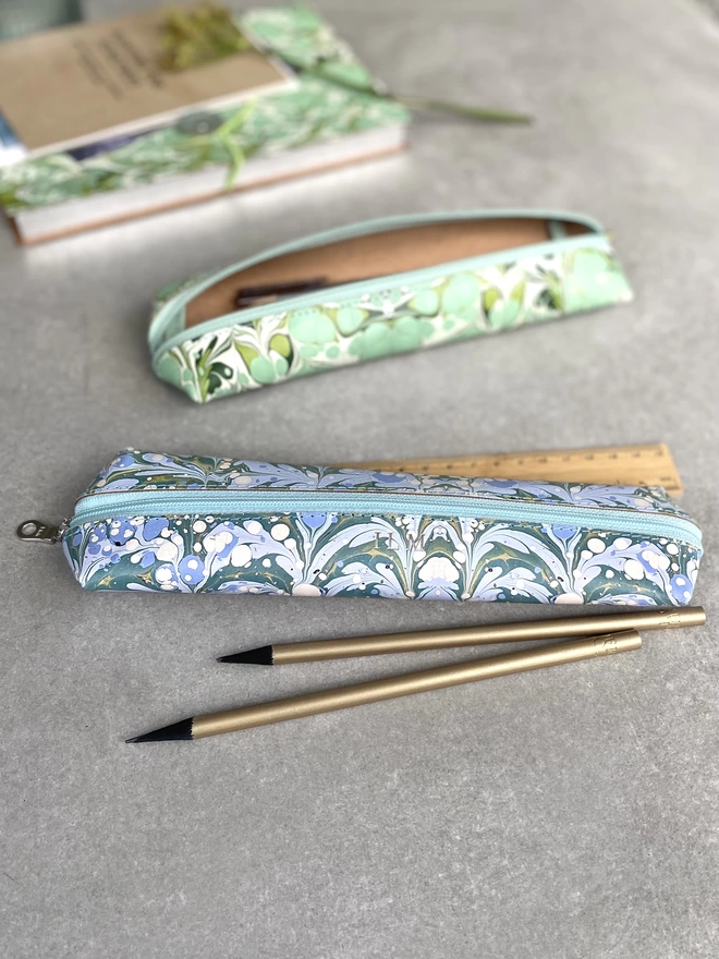 Recycled Leather Marbled Undercover Pencil Case