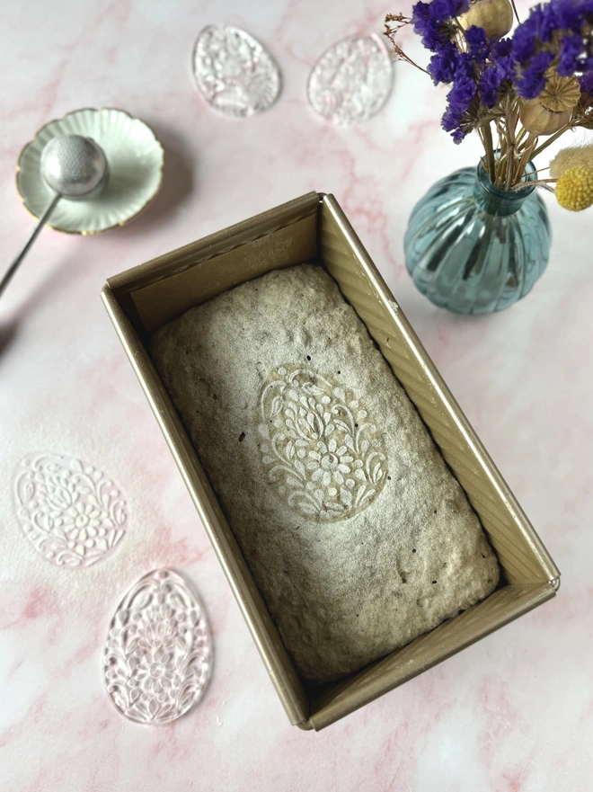 Rye bread with stencilling 