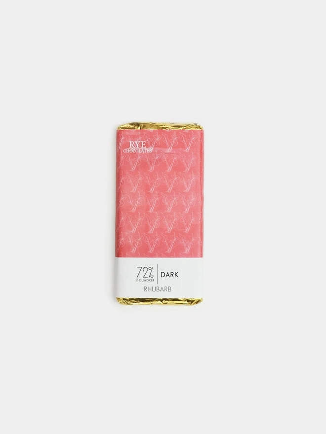 Rhubarb Curd Dark Chocolate Bar - 72% Ecuadorian