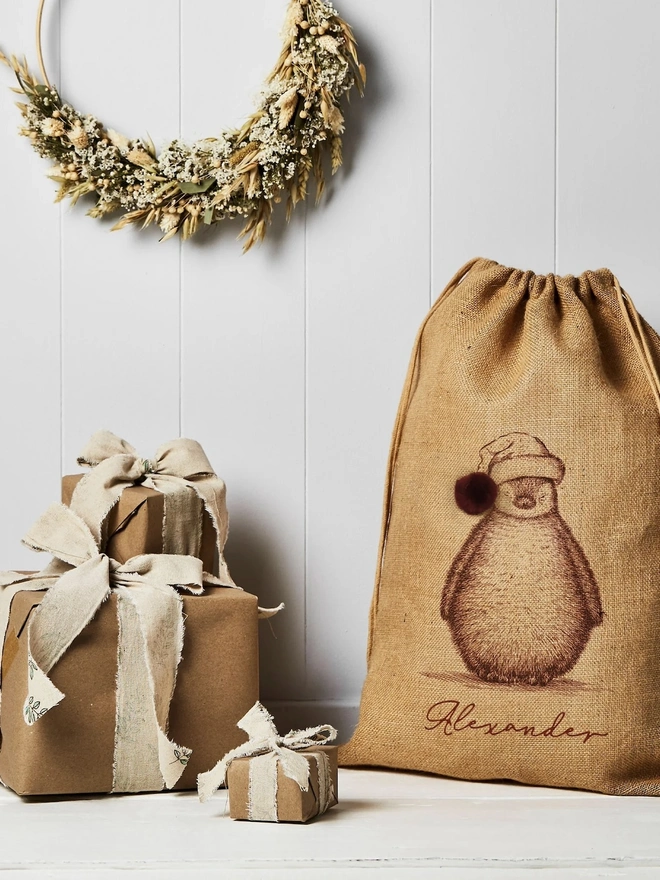 Personalised Christmas Sack, Large, Penguin