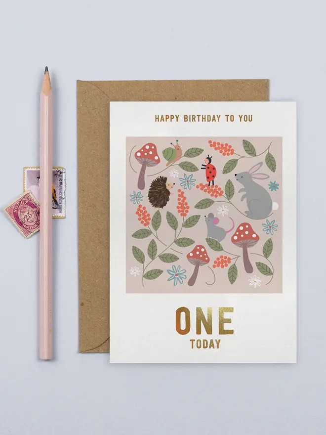 'Happy Birthday To You One Today' Woodland 1st Birthday Card