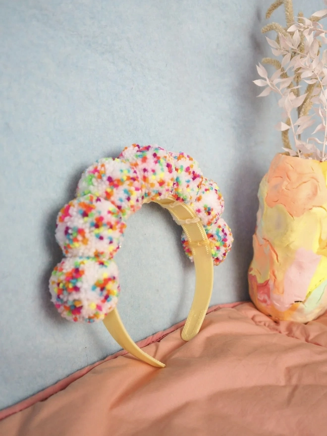 Speckle Confetti Pom Pom Headband