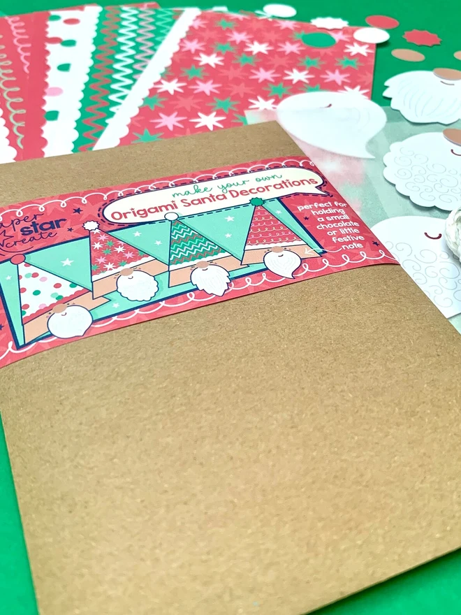 Origami Santa Christmas Decoration Craft Kit: Stocking Filler