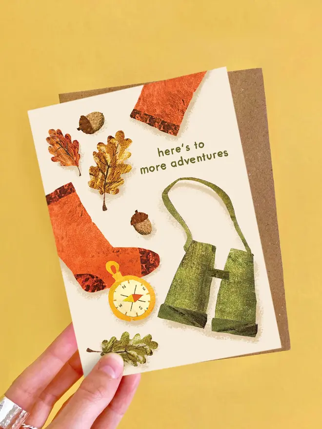 here's to more adventures illustrated card