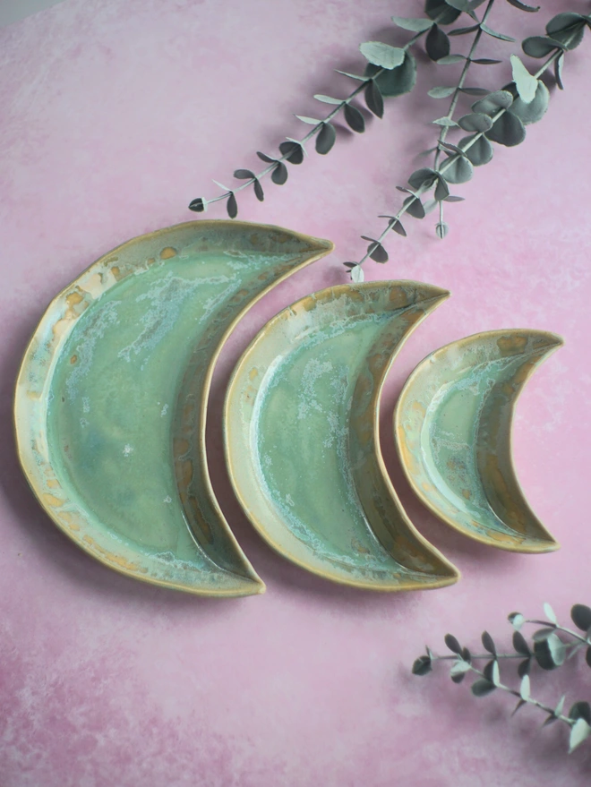 Ceramic moon dish, moon jewellery dish, moon trinket dish, Jenny Hopps Pottery