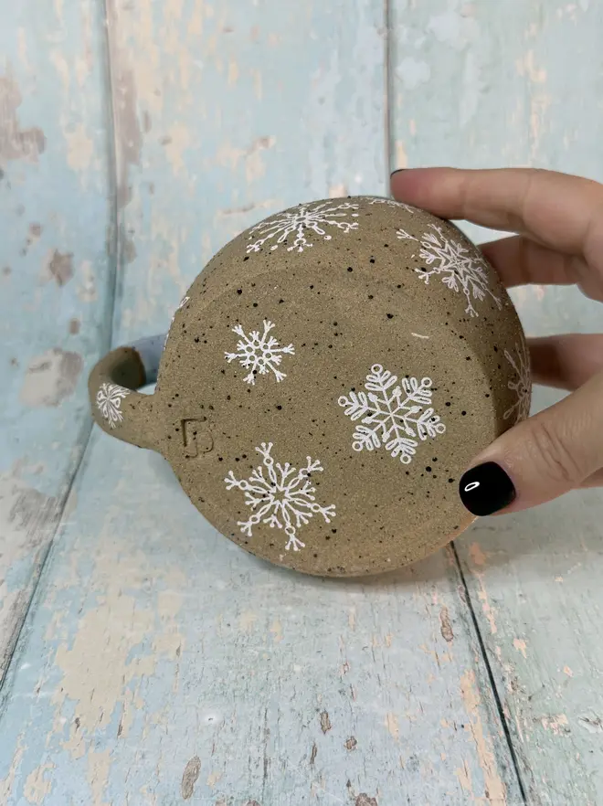 Blue Christmas Snowflake Mug