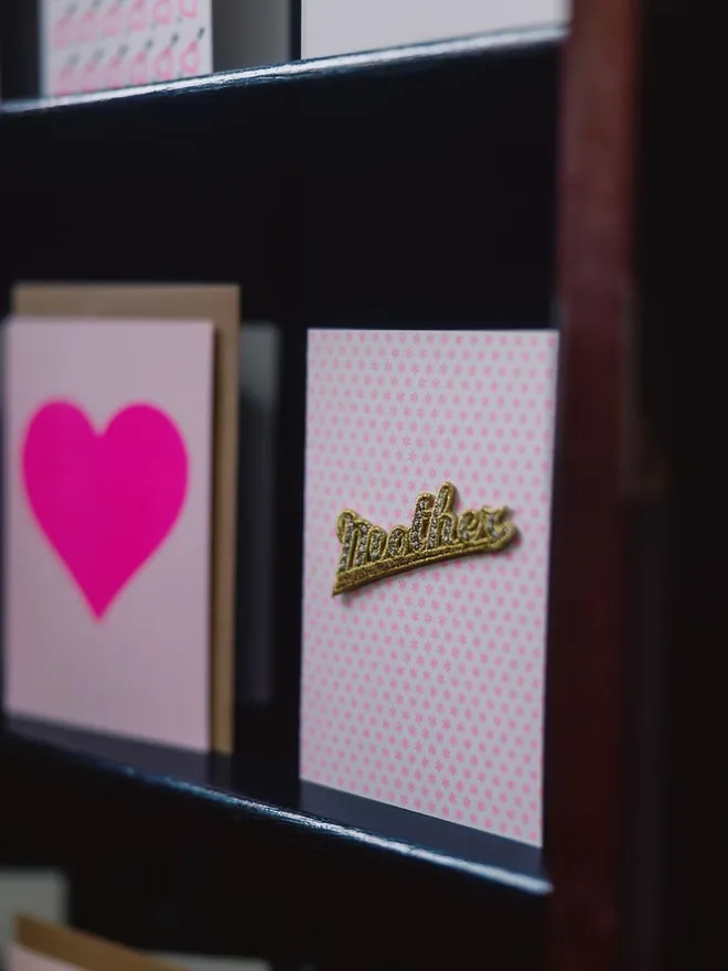 Mothers day card with embroidered Mother patch