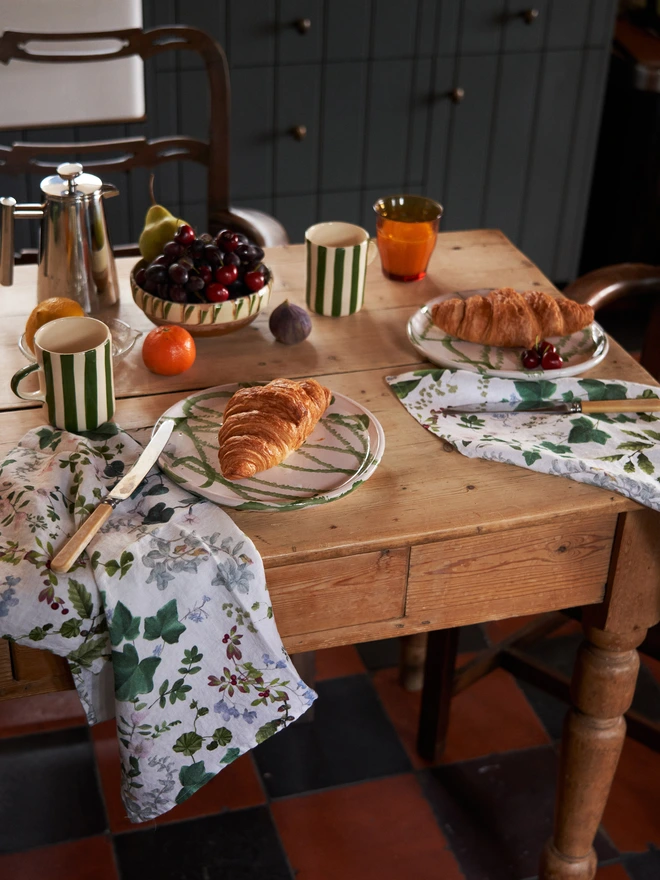 Winter Wildflowers linen napkin