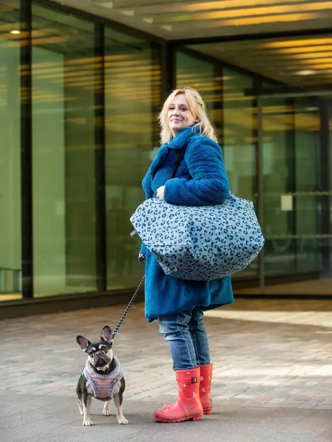 Blue Leopard Oversized Tote Contents Bag
