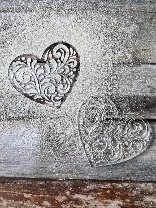 Bread art stencils - heart