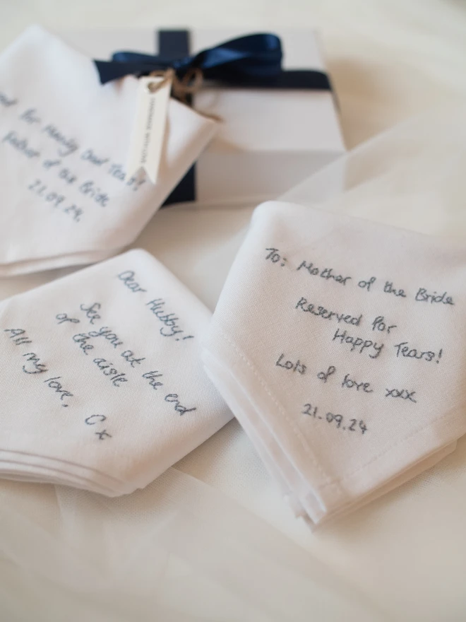 Personalised Handwriting Wedding Handkerchief Keepsake