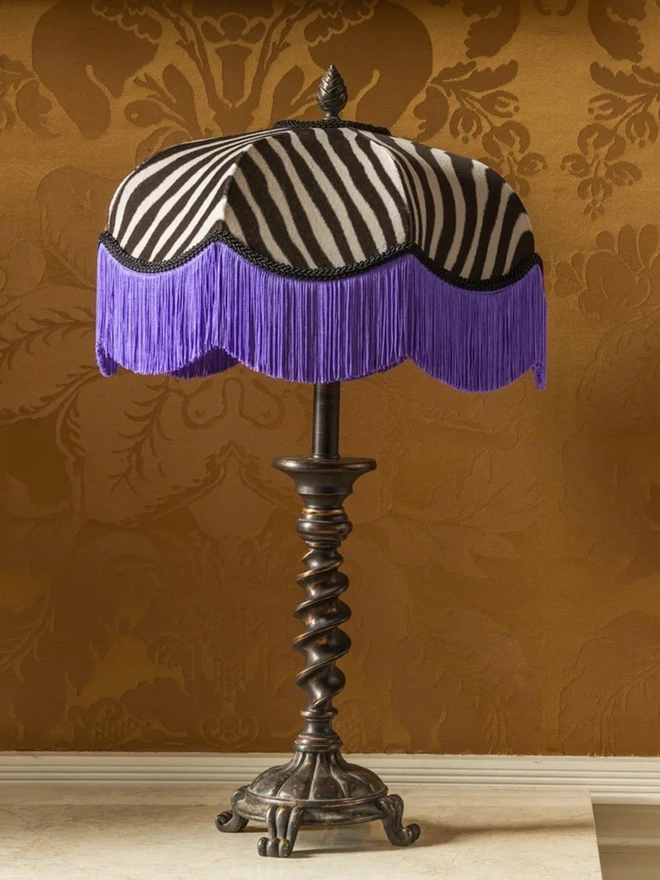 The Purple Zebra Lampshade
