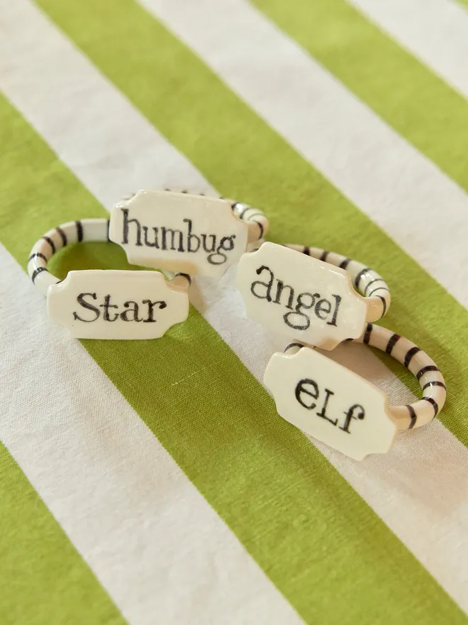 Ceramic Christmas Napkin Rings